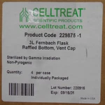 Celltreat 229875-1 3L Fernbach Flask Vent Cap Baffled Bottom Sterile Case Of 4. Fixed Price $249.99.