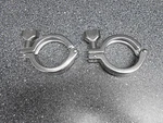 Two 2" Single Pin Stainless Steel Sanitary Clamps 2.516" Ferrule. Fixed Price $19.99.
