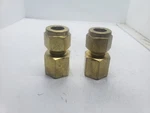 Tylok B-6-DFC-4 Brass Female Connector 3/8" Od Tube 1/4" Fnpt, Lot Of 2, Nnb. Fixed Price $14.96.