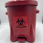 Eagle Manufacturing 943BIO Biohazard Step Waste Can 6 Gallon Polyethylene. Fixed Price $69.95.