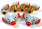 Smc Fittings (lot Of 6) (2) KQ2T07-001A (1) KQ2L07-34A (3) KQ2L07-35A. Fixed Price $16.00.