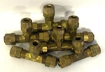 Imperial Brass Union Compression Tee Connector SIZE-1/4 Oal Of 1-3/4 **lot 6. Fixed Price $30.00.
