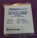 Fisherbrand Antibody Microscope Slides W/ Two 15MM Circles Cat No 22-267-104. Fixed Price $75.00.
