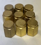 9- Swagelok Cajon Brass Pipe Cap Fitting, 1/8" Female Npt (lot Of 9). Fixed Price $45.00.