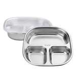 2 Pcs 316 Stainless Steel Compartments Plates Lids Metal Divided Tray. Fixed Price $31.95.