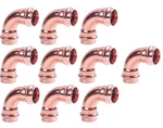 Ez-fluid (10) 1/2" Propress 90 Degree Elbow Copper Fittings Lf. Fixed Price $28.88.