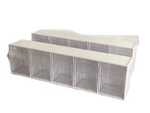Used (2) Quantum 5-COMPARTMENT Tip-out Bin Organizer White 23-3/4 L QTB305. Fixed Price $59.99.