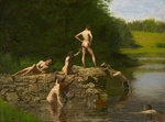 Thomas Eakins Swimming Hole 1885 Vintage Art Photo Reprint Wall. Fixed Price $19.99.