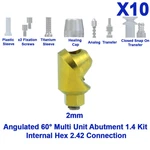 10X Angulated Multi Unit 1.4 Adapter Head 60 Kit Int Hex 2.42 2MM. Fixed Price $1057.90.