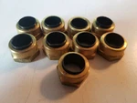 Lot Of (9) 1/2" Parker Brass Poly-tite Nut & Sleeve Fittings, 61P-8. Fixed Price $9.99.