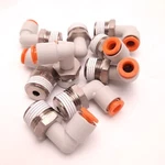 Lot Of 9 Smc KQ2L07-36S-X2 Male Elbow Connector Fitting, 1/4" One Touch, 3/8"NPT. Fixed Price $50.00.