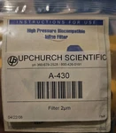 Upchurch Scientific UPA-430 Inline High Pressure Biocompatible Hplc Filter 6K. Fixed Price $29.70.