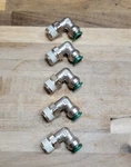 Lot Of 5 New 3/8" Tube X Mnpt Brass Swivel 90 Degree Elbows Parker W169PLP-6-6. Fixed Price $28.99.