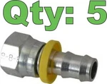(5) Parker 30682-8-8 Push-lok FJ-08 X 1/2" Hose Barb Female Jic Swivel. Fixed Price $28.00.