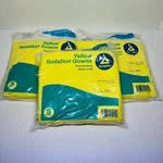 Disposable Isolation Gown Yellow 15 Count Fluid Resistant Large 2141 Dynarex. Fixed Price $7.50.