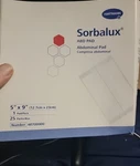 Hartmann 48700000 Sorbalux Abd Pad 5" 9" - 25/BX Exp. 6/27. Fixed Price $7.00.