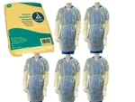 5 Dynarex Full Length Ppe Isolation Gowns Yellow Elastic Cuffs Impervious. Fixed Price $11.59.