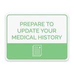 Classic Framed Plus Prepare Update Your Medical History Door Wall Sign. Fixed Price $9.99.