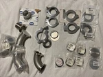 Lot Mdc Vacuum 723003 Kwik Flange NW50 45 90 Degree Elbow Blanks Viewport Clamps. Fixed Price $165.00.