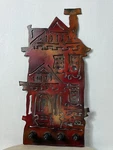 Copper Toned Metal Artistic House Key Hanger W/ Screw Holder 10 X 4.5. Fixed Price $24.95.