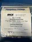 10PK Idex XLT-111X Super Flangeless Peek 10-32 Flat-bottom, For 1/16" Od. Fixed Price $50.00.