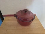 Visions Corning Cranberry Ware Glass Saucepan Lid 2.5L. Fixed Price $30.49.