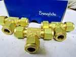 3) New Swagelok B-600-3 Brass Union Tee 3/8" Tube X Lot Of. Fixed Price $22.49.