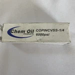Chem Oil Products Valve P/n: Copincvss - 6000 Psi 1/4" Mnpt X Fnpt 316SS. Fixed Price $38.00.