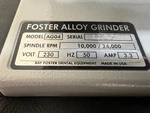 Ray Foster High Speed Grinder With Collector AG04. Fixed Price $2500.00.
