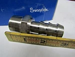 New Swagelok SS-12-HC-1-12 Stainless 3/4" Mnpt X Barbed Push-on Hose. Fixed Price $20.00.