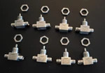 Lot Of 8 Swagelok SS-42TS4 Stainless Ball Valves 1/4" Tube No Handles. Fixed Price $275.00.