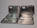 Lot Of 6 Stainless Steel Instrument Trays: Vollrath, Polar Ware, More 10"X13.5". Fixed Price $114.99.