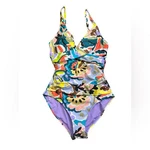 Anne Cole Artsy Colorful One Piece Swimsuit Tummy Control Ruched Middle Nwt. Fixed Price $59.99.