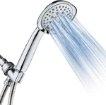 6-SETTING High-pressure Hand Shower. Extra-long 72" Stainless Steel Hose. Fixed Price $29.97.