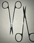Dental Surg Scissors, Size 4.5 CURVED(1) Straight (1), Premier, Preowned X2. Fixed Price $60.00.