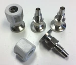 Lot Of 4 RE025S Stainless Steel Sanitary Couplings 0.985" Flange Od 0.31" Barb. Fixed Price $70.00.