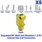 5X Angulated Multi Unit 1.4 Adapter Head 60 Kit Int Hex 2.42 2MM. Fixed Price $532.50.