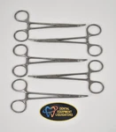 Five Henry Schein Dental Dentist Surgical Hemostat Forceps 5.5IN Kelly Curved. Fixed Price $99.00.