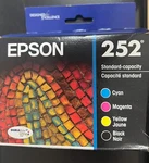 Epson 252 Cyan/magenta/yellow Ink Cartridges Expires 2028 0577. Fixed Price $39.00.
