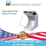 Resin Splash Hood W/ Light On The Right Side And Protective Clear Acrylic Shield. Fixed Price $184.38.