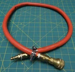 36" Length Of 3/8" Air Hose With Hansen Brass Fittings Red 122-048643-025929. Fixed Price $15.00.