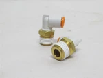 242675 New-no Box; Smc KQ2L07-36S LOT-2; Elbows; 90DEG; 1/4"PTC 3/8" Threads. Fixed Price $13.88.