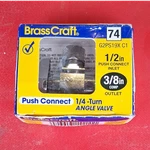 Brasscraft Push Connect 1/4-TURN Angle Valve Chrome 1/2 3/8 G2PS19X C1. Fixed Price $13.38.