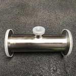 Stainless Steel Vacuum Tube Nipple, NW50 Flange W/ NW16 Port, New. Fixed Price $32.50.