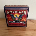 Vintage American Fruit Jar Rubber Rings Patriotic Box Full Of 12 Cupples Co.. Fixed Price $6.25.