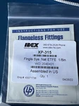 10PK Idex XP-315 Flangeless Fitting Etfe, Natural, 1/4-28 Flat, For 1/8" Od. Fixed Price $40.00.