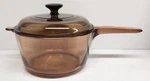 Corning (pyrex) Vision Ware 2.5L Amber Glass Pot Sauce Pan & Lid Usa Free Ship. Fixed Price $49.95.