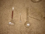 Lot Of 3 Pyrex 50 Ml, Volumetric Flask Class Glass Lab #5660 4620 5640. Fixed Price $27.50.