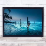 Fisherman Fishing Rod Person Poles Beach Shore Coast Wall Art Print. Fixed Price $34.90.