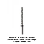 Nti Kerr 850-014TSC-FG Super Coarse Grit Round End Taper Turbo Diamond Burs 5PK. Fixed Price $69.95.